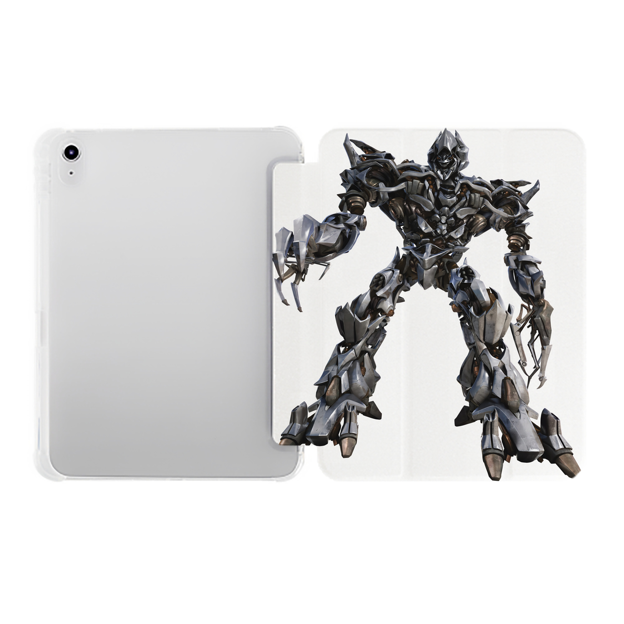 （画像用） Transformers トランスフォーマー IPad ケース ペン収納付き 三つ折りスタンド PUレザー×シリコン 対応機種9.5/10.5/10.9インチ